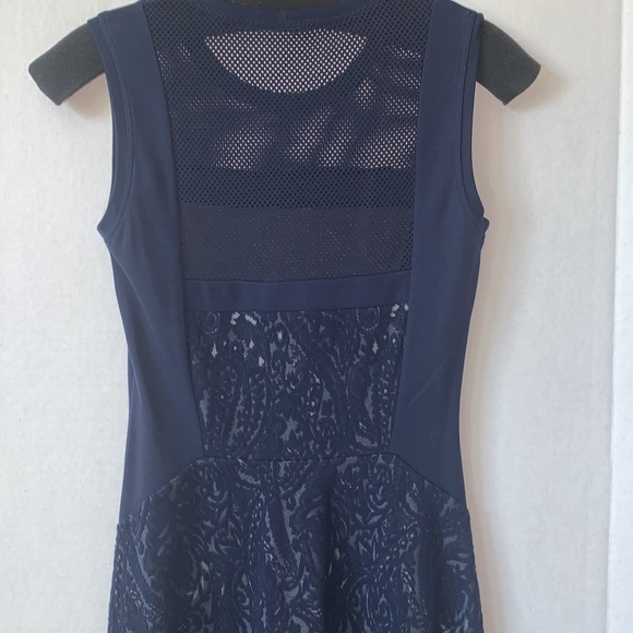 BCBGMaxAzria Mini Dress Flare Navy Blue Gray XSmall - Picture 4 of 10
